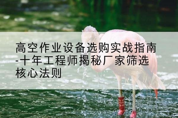 荔湾剪叉式升降机厂家-高空作业设备选购实战指南-十年工程师揭秘厂家筛选核心法则
