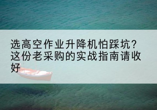 荔湾高空作业升降机厂家推荐-选高空作业升降机怕踩坑？这份老采购的实战指南请收好
